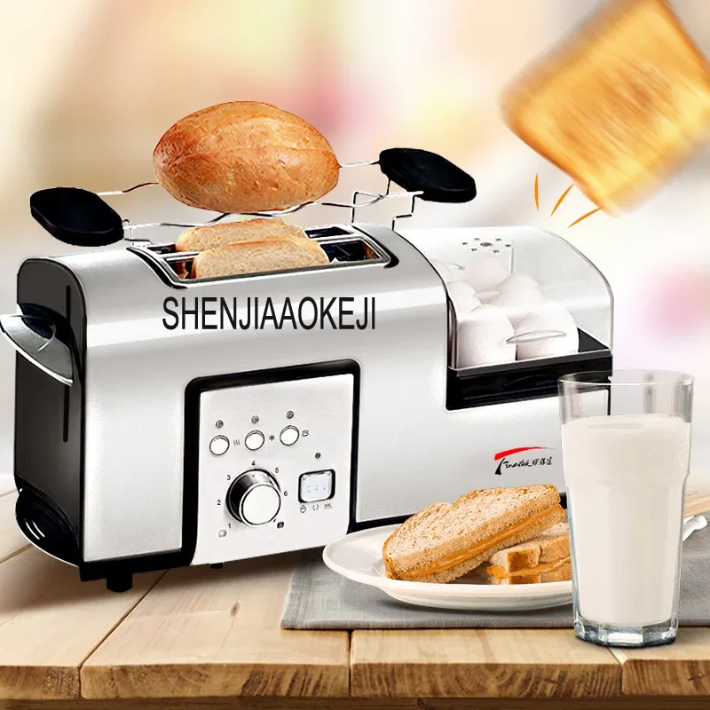Nieuwe Hread Broodrooster Ontbijt Broodrooster Stomen En Koken Machine 100 V-240 V Multifunctionele Rvs Stoom Ei machine 1 Pc