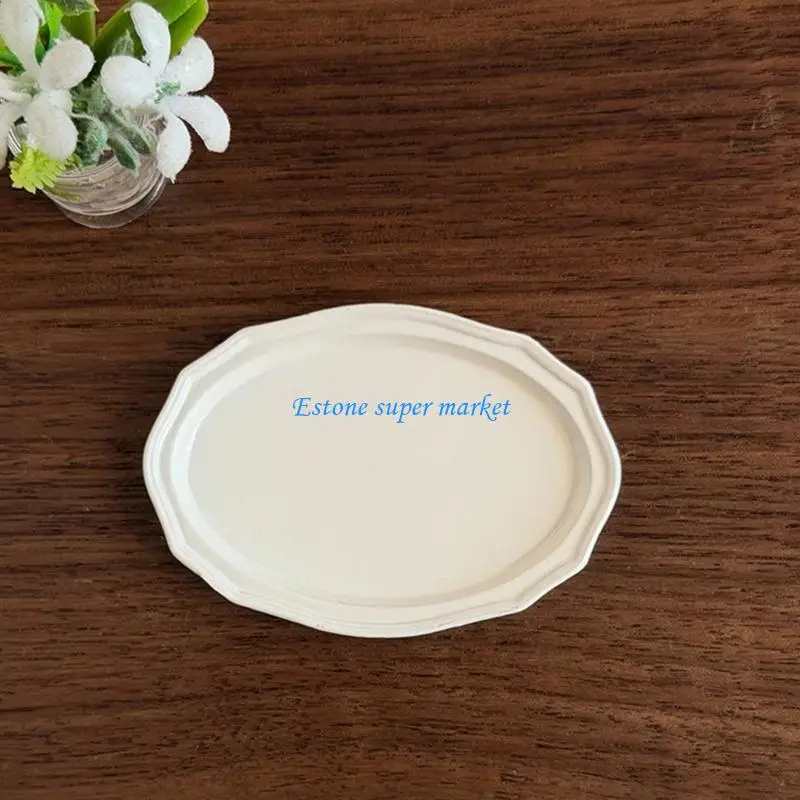 090B Realistic Serving Dishes Steak Plates For Dollhouses Miniature Kitchen