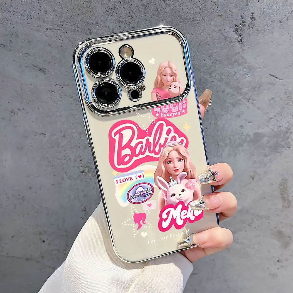 B-Barbie Princess Pink Typeface Electric Ferry Large Window Phone Case For Samsung A22 A23 A32 A51 A20 4G 5G Shell