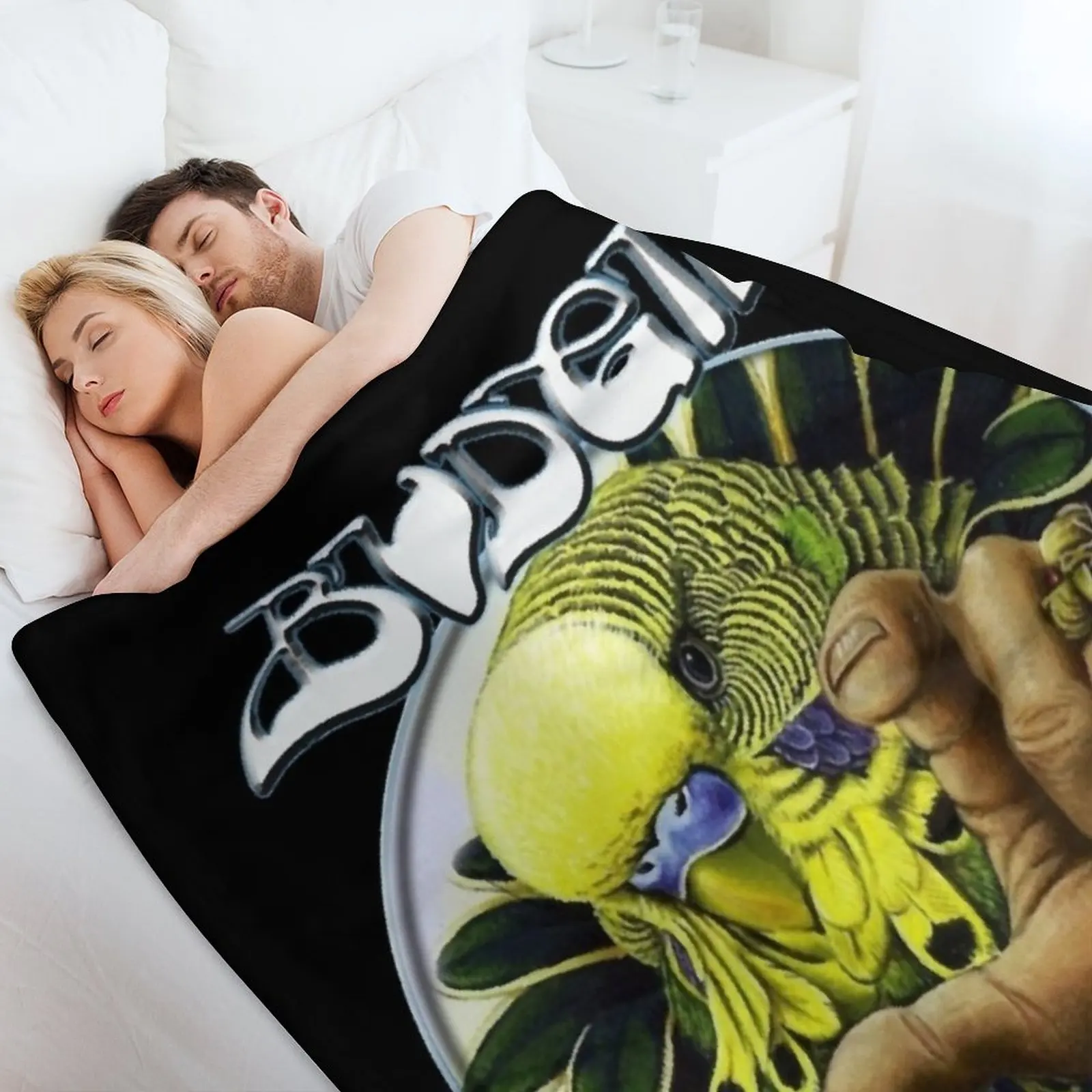 BUDGIE BAND Coperta da tiro essenziale regalo divertente Letti morbidi Bellissime coperte pelose