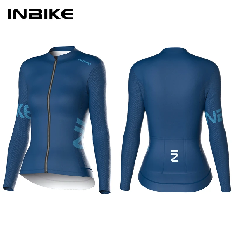 

INBIKE Pro Cycling Jersey Women Long Sleeve Breathable Bike Jersey with 3 Pockets Bike Shirts for Road Biking Clothes Quick Dry