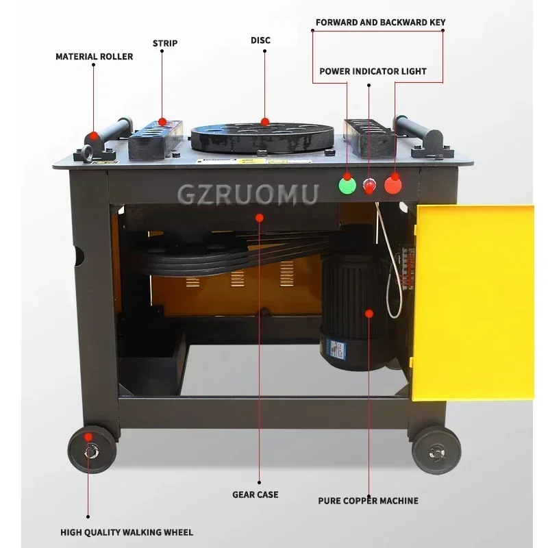 GW40 Steel Bar Bending Machine Gear Hydraulic Ordinary Style Bending Hoop Machine Construction Site Rebar Bending Machinery 3KW