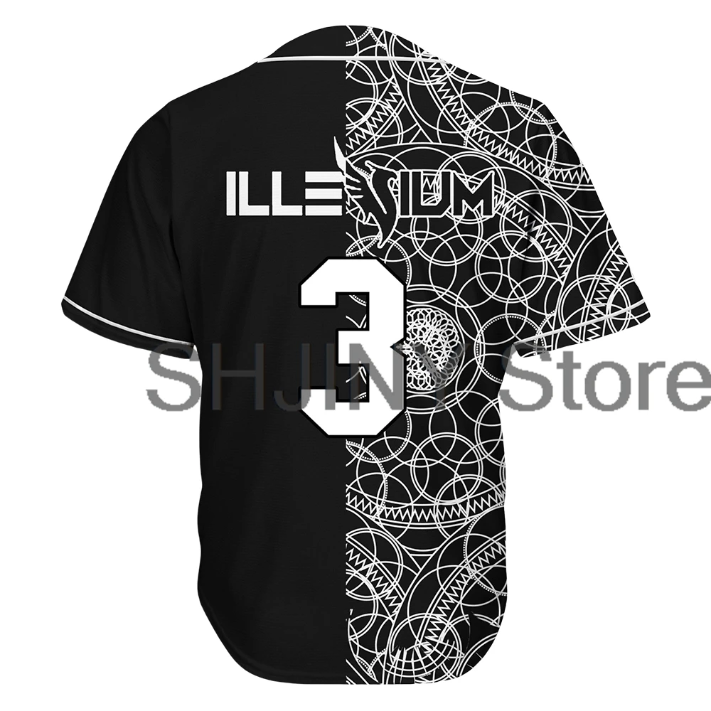 Illenium Geometric Split Rave Baseball Jersey EDM Festivals 2024 Short Sleeve Shirts Women Men Fashion Tops