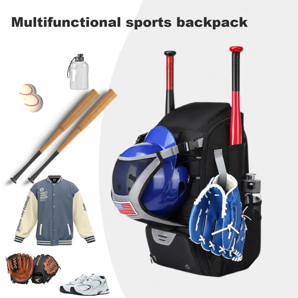 Baseball Bag with Shoe Compartment Baseball Gear Storage Bag Durable Oxford Cloth Baseball Backpack with for Sports for Players