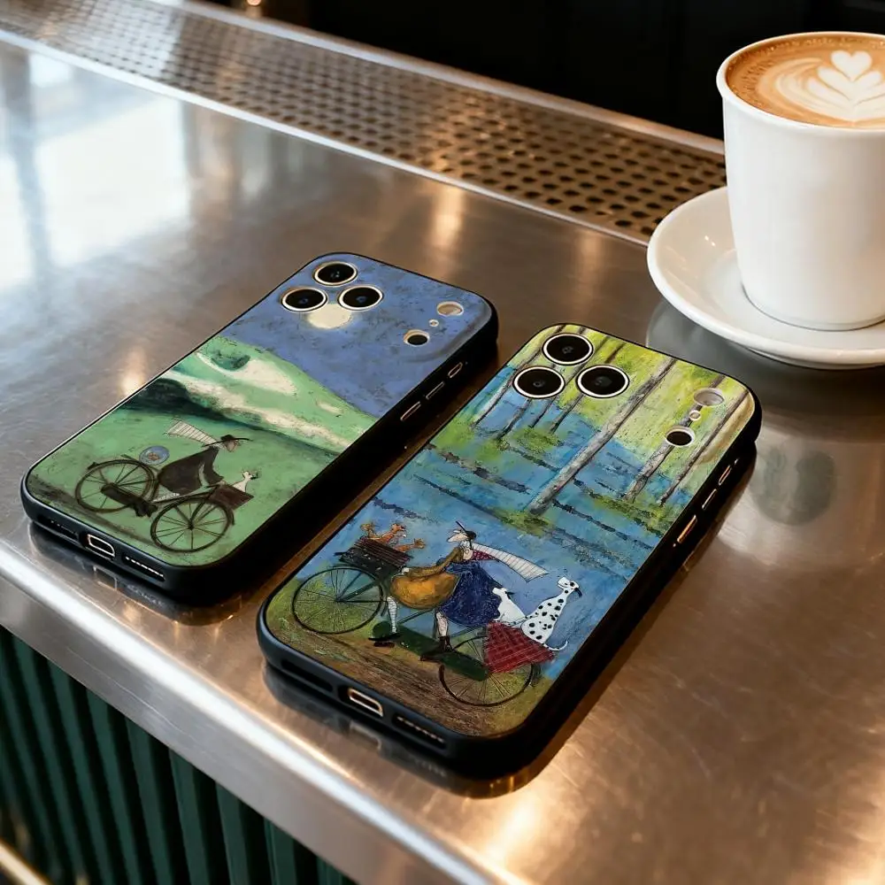 

Phone Case For iPhone 17 Air 16 16e Plus Pro MAX15 14 13 12 11 xr 7 8 6 se XSmax Soft black case S-Sam Toft Retro Nostalgia