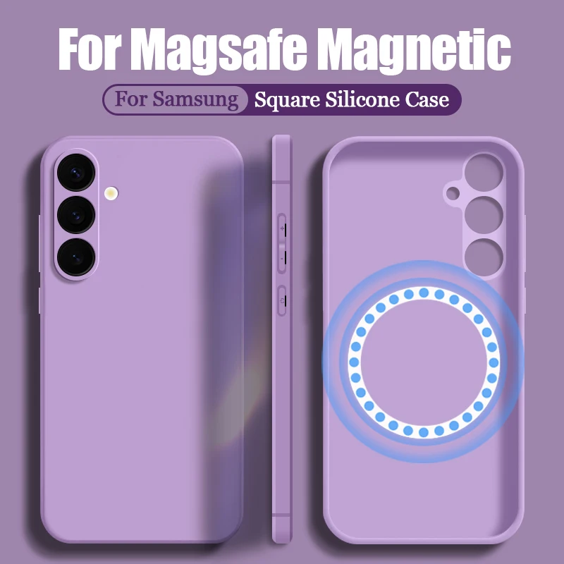 For Magsafe Wireless Magnetic Charging Case For Samsung Galaxy S24 S23 S22 S21 Ultra Plus S20 S21 S23 FE Soft Silicone TPU Cover