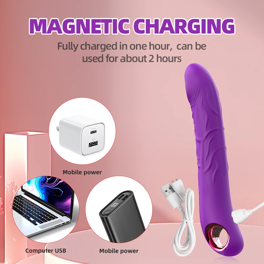 Thrusting Vibrating Dildo 2in1 Female G Spot Vagina Vibrator Soft Silicone Anal Dildos Sex Toys with 10 Vibration 3 Thrust Modes