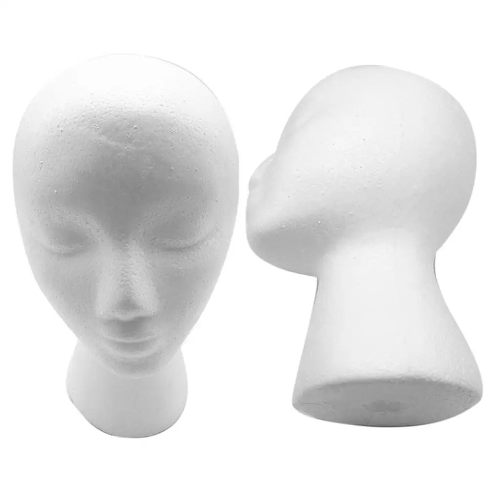 Foam Female Mannequin Head Hat Wig Holder Headwear Display Model Shooting Props Wig Hair Hat Headset Mannequin Head Display Rack