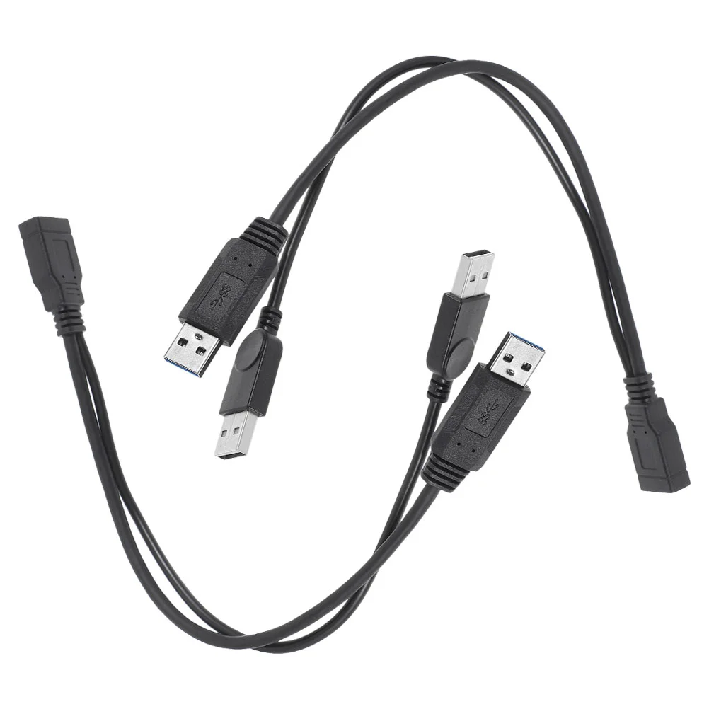 

2 Pcs Mobile Hard Drive Data Cable Tie USB Connector Charging Computer Cables Type- Printer Cord Extension