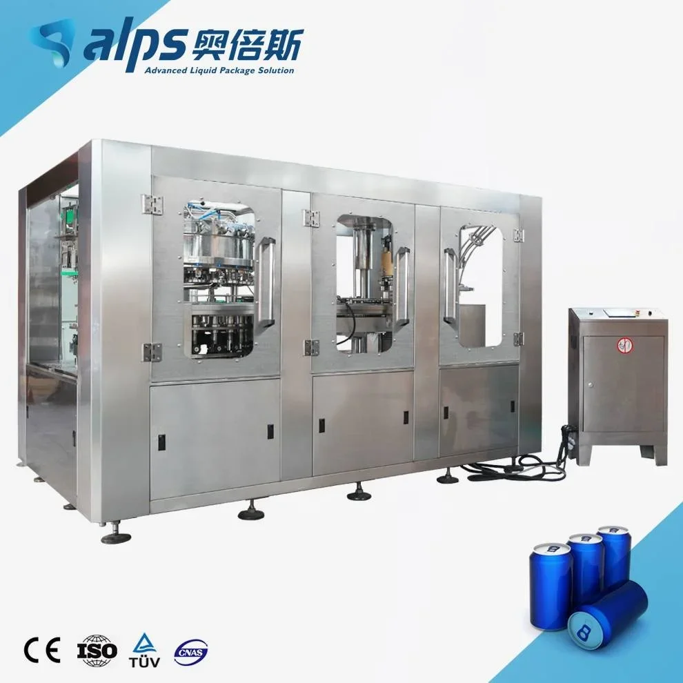 Automatic Carbonated Beveage Soda Cola Machine For Filling Sealing Making Aluminum Tin Cans Production Line