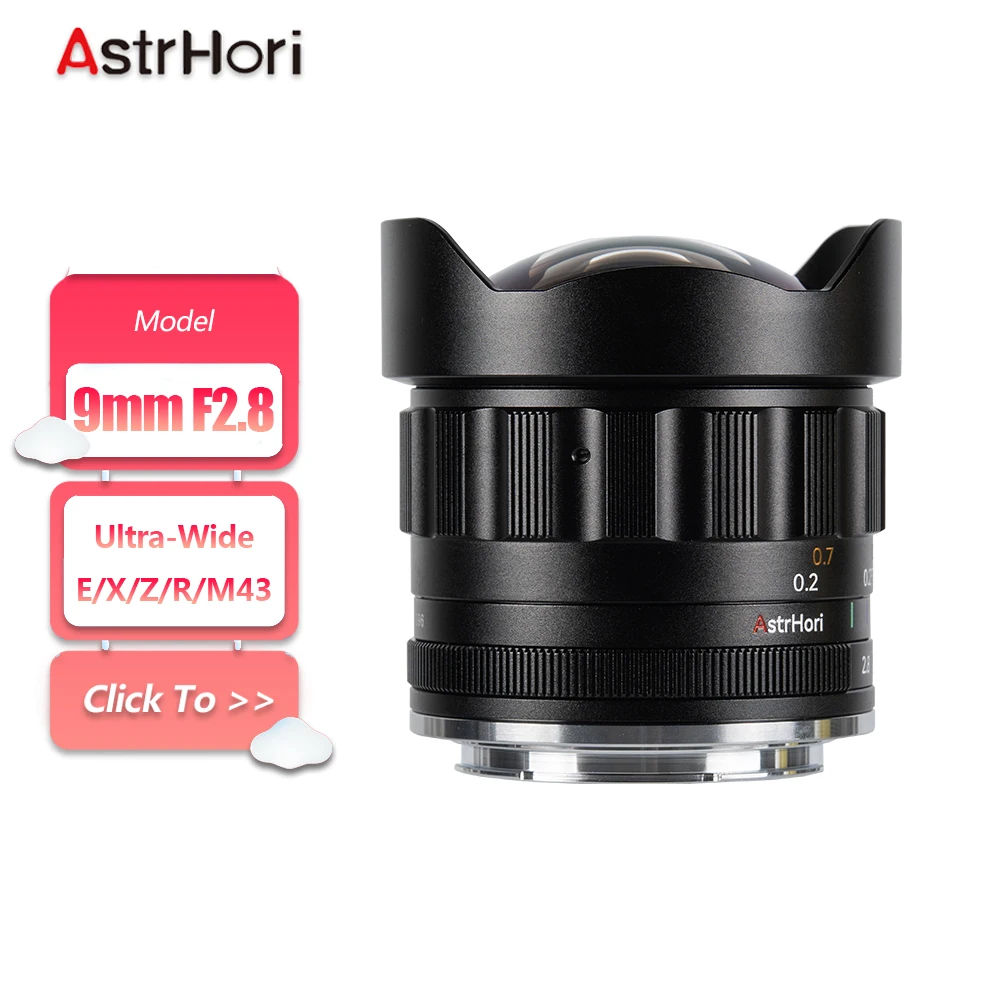

AstrHori APS-C 9mm F2.8 Ultra-wide Angle Prime Camera Lens for Humanities Photography with Sony E Canon R Nikon Z Fujifilm X M43