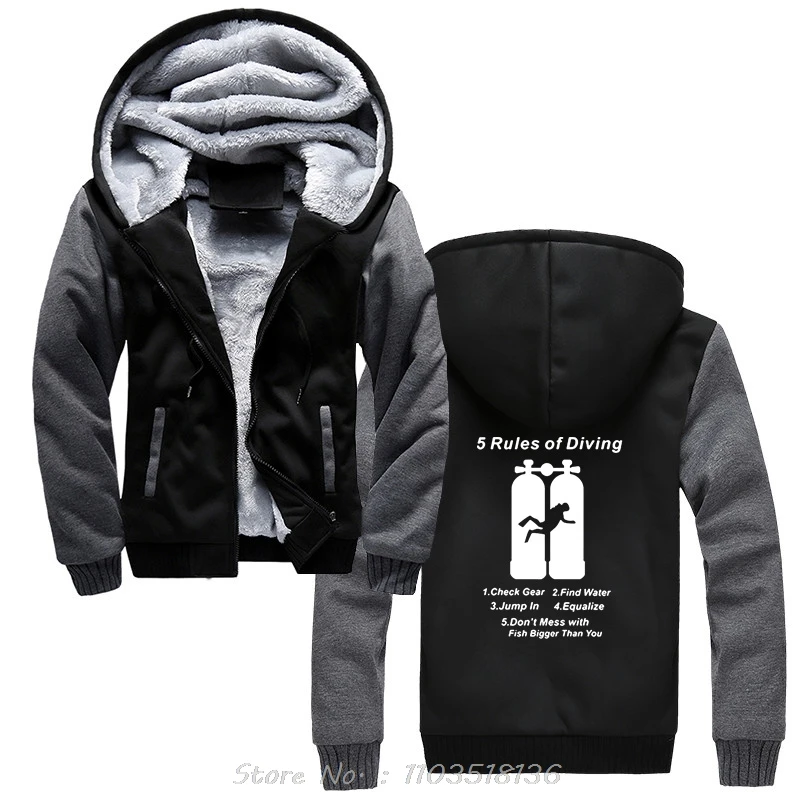 New Scuba Diving Hoodie Men Cotton Fashion Tees Hoody Diver Jacket Zip Up Hoodies Tops Clothing Oversized Winter Streetwear