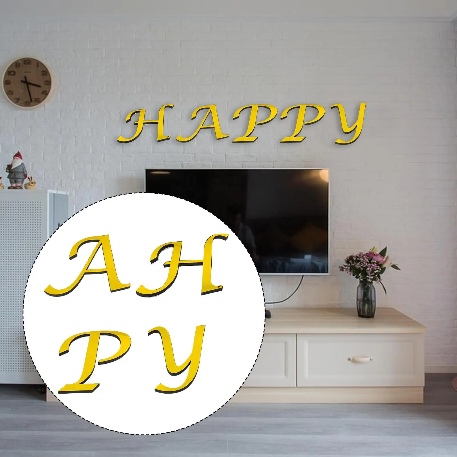 

Acrylic Alphabet Office Toilet Wall Sticker Bedroom Mirror Wall