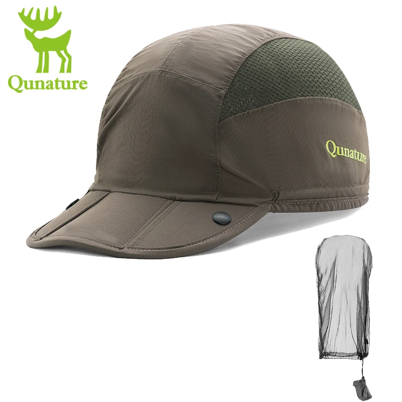 

Qunature Mosquito-Proof Face Mask Outdoor Sun Protection Net Baseball Cap Breathable Mesh For Fishing Hiking Camping Face Cover