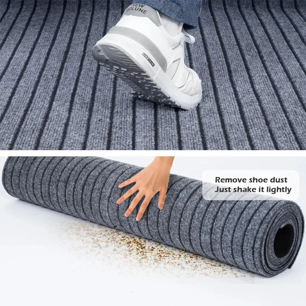 Anti Slip and Waterproof Striped Rubber Carpet Door Mat, Kitchen Floor Mat, Segmented Door Mat, Easy To Clean, Can Be Freely Cut