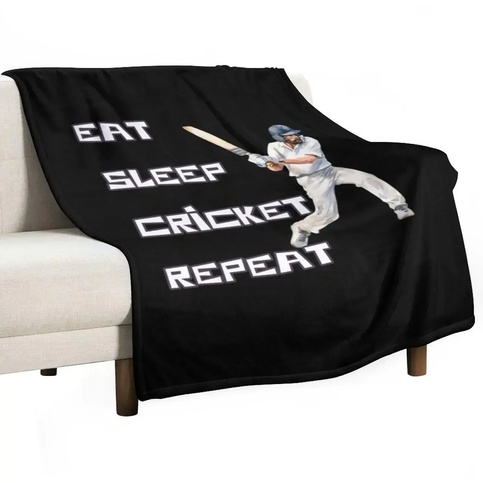 Eat Sleep Cricket Repeat Throw Blanket Luxury St Polar Blankets