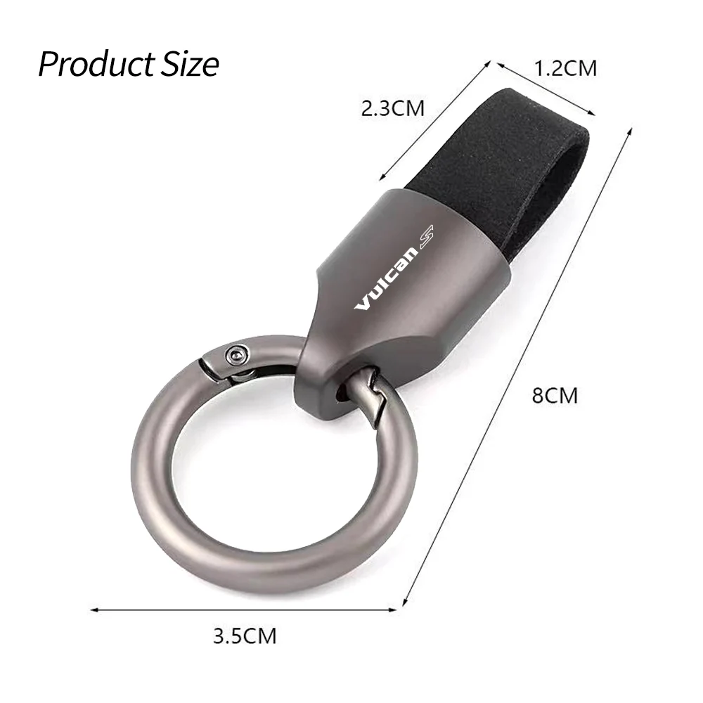 For Kawasaki VULCANS 650 VN650 VULCANS650 Luxury Leather Keychain Key Rings Leather Metal Keychain Keyring Accessories