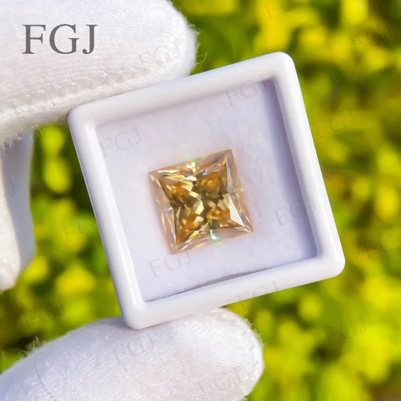 

0.15-10CT VVS1 Colorful Moissanite Diamond Princess Cut With GRA Loose Stone Beads Making Engagement DIY Charms Wholesale Price