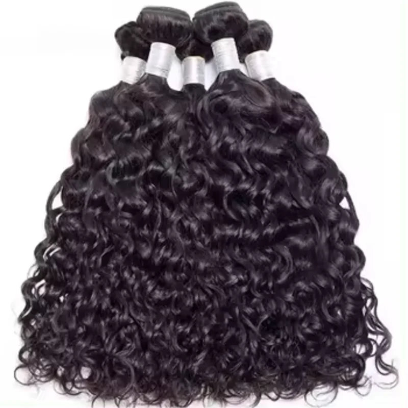 Pacotes brasileiros da onda de água, cabelo humano do Virgin, Weave encaracolado, não transformados, 100%, 16 ", 18", 20"