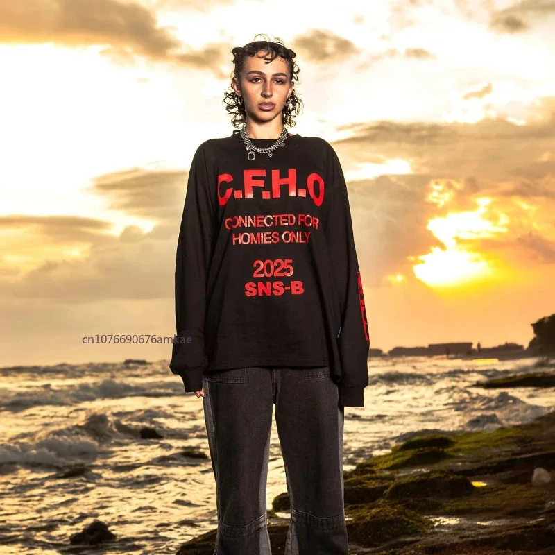 Ins Tide Net Red Design Letter Printing Sports Pullover Sweater Women Black Long-sleeved Sweater Summer High Quality Cotton Tops