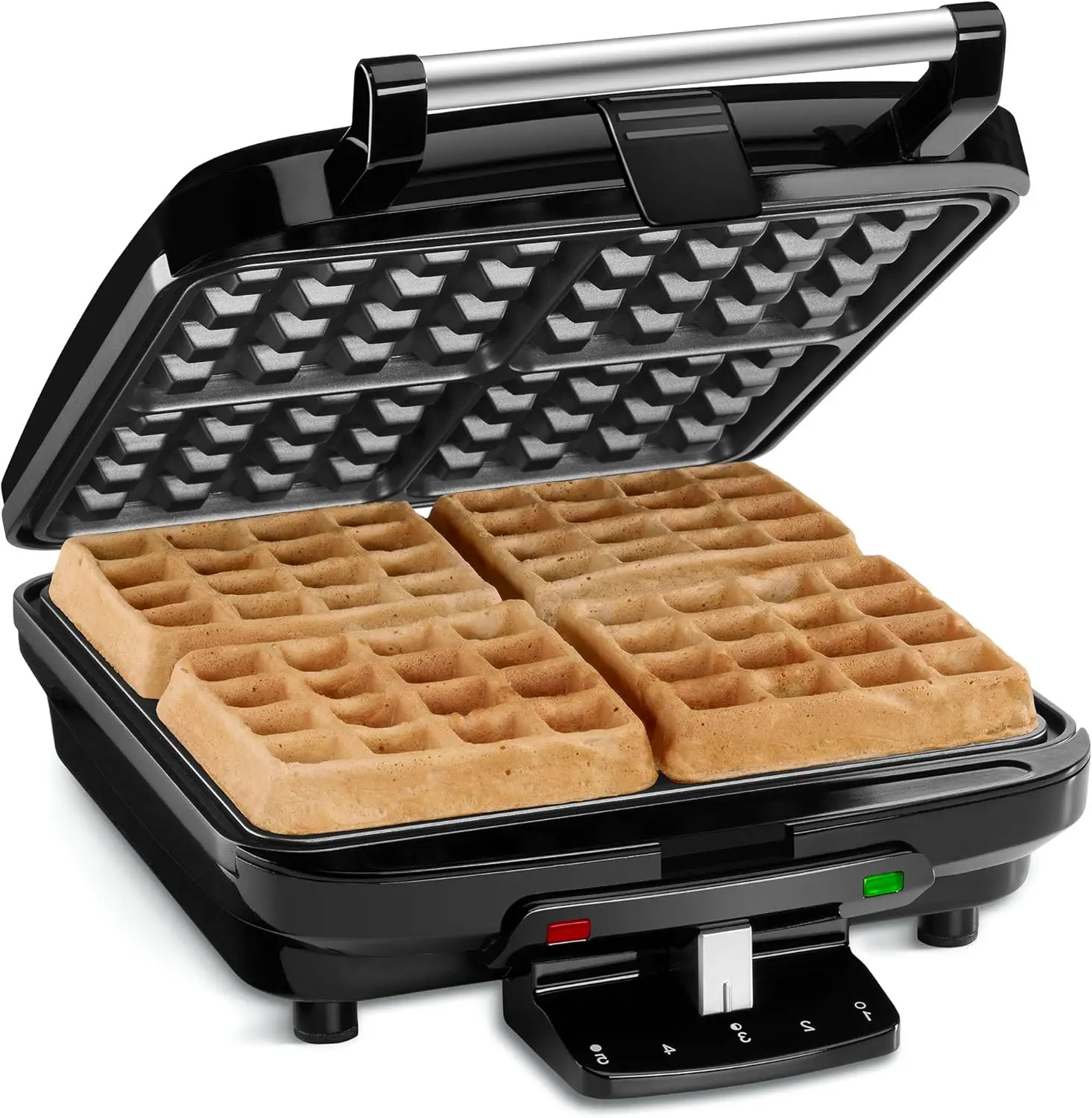 

Compact Square Belgian Waffle Maker with Non-Stick Plate - Perfect for Quick Breakfasts, Easy to Clean, Ideal for Home Use