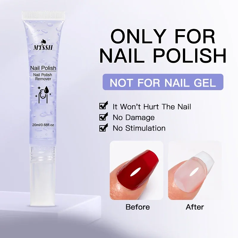 20ml/0.68fl.oz Struccante per unghie Rimuove facilmente lo smalto per circa 5 secondi Facile da spostare Leggero odore Manicure e pedicure