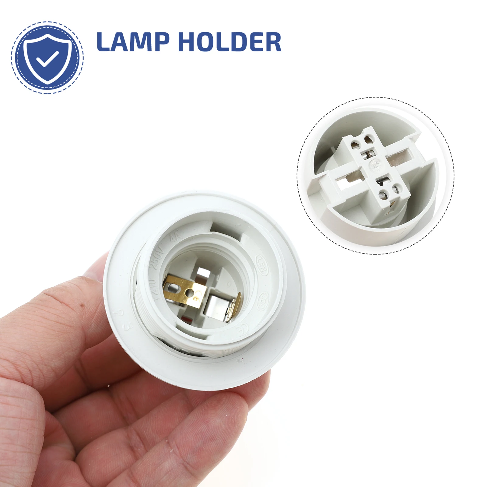 

10Pcs E27 Light Holder Plastic Lamp Bases Pendant Bulb Socket Accessories Stylish Design Insulation Long Office DIY