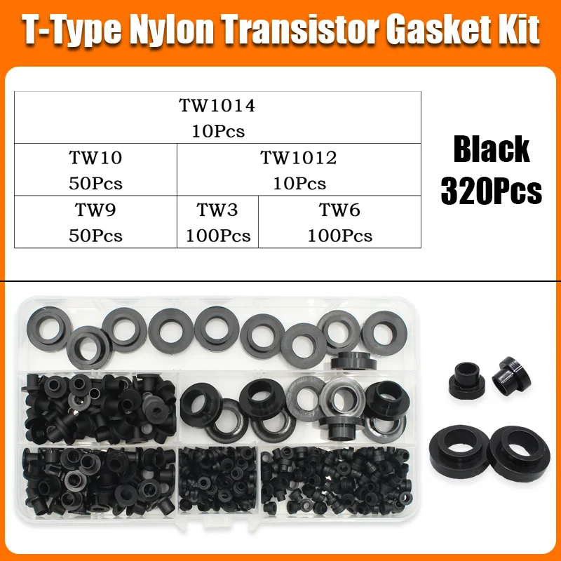 Schwarz Weiß Schraube Nylon Transistor Dichtung Die Schritt T-Typ Kunststoff Unterlegscheibe Isolierung Abstandshalter Gewindeschutz T-förmig für Schrauben – Detail 11
