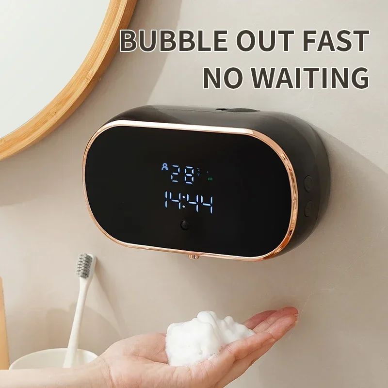 

Automatic Foam Soap Dispensers for Bathroom Smart Washing Hand Machine with USB Charging Two Colors with ABS Material