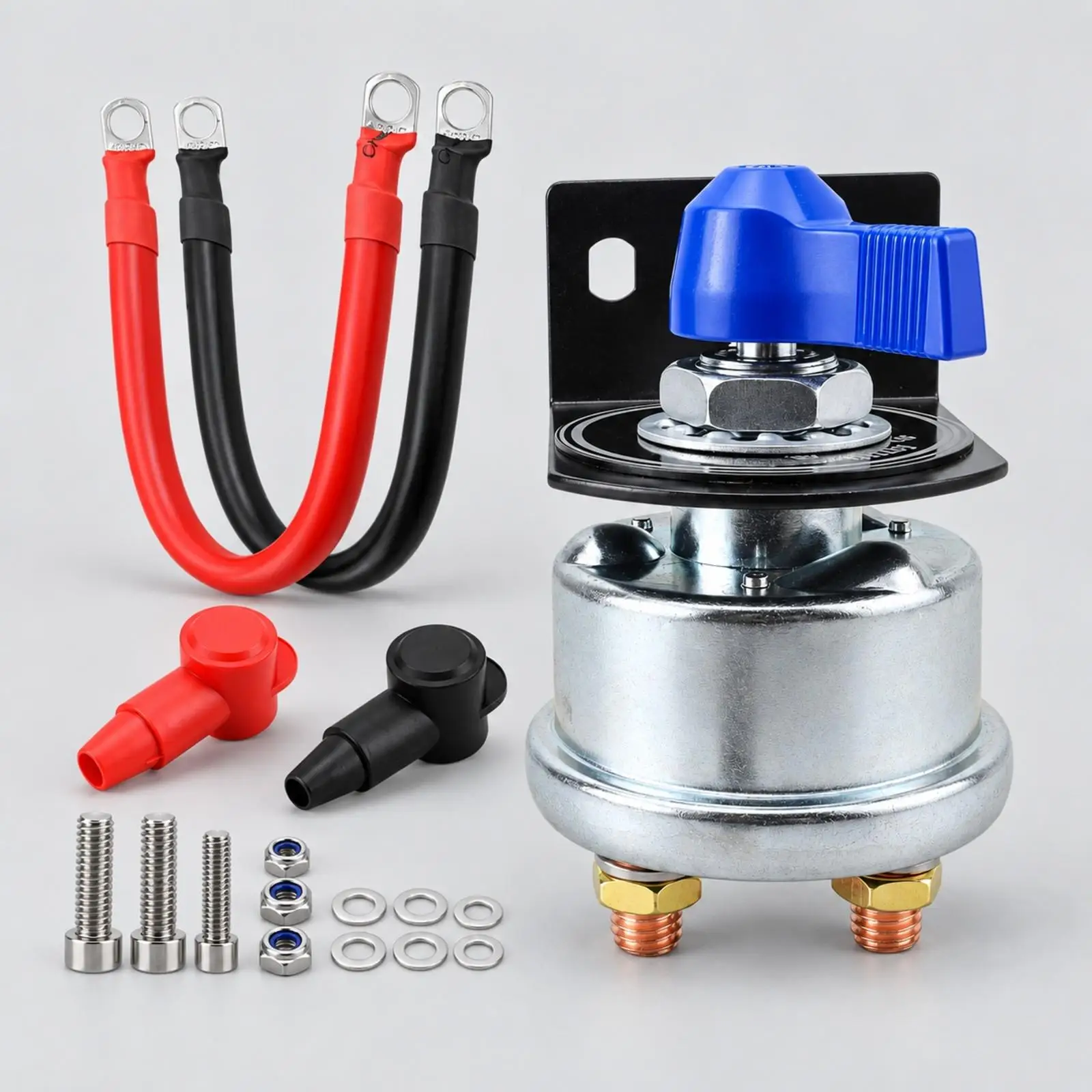 rotary-battery-isolator-switch-for-trucks-cars-workshop-projects-with-iron-bracket