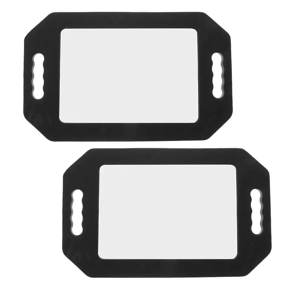 2Pcs Handheld Back View Mirror High Definition Rectangular Unbreakable Salon Haircut Barber Accessories Portable Adjustable