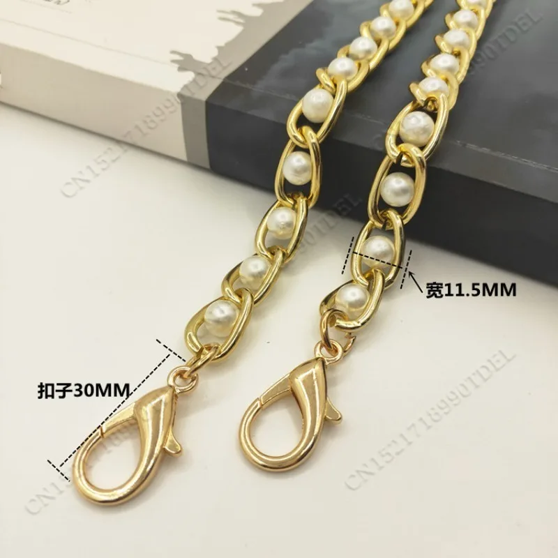 Women Imitated Pearl Bag Chain Long Crossbody Shoulder Bag Strap Handbag Female Replacement Handle Belt Parts 40/60/100/110cm