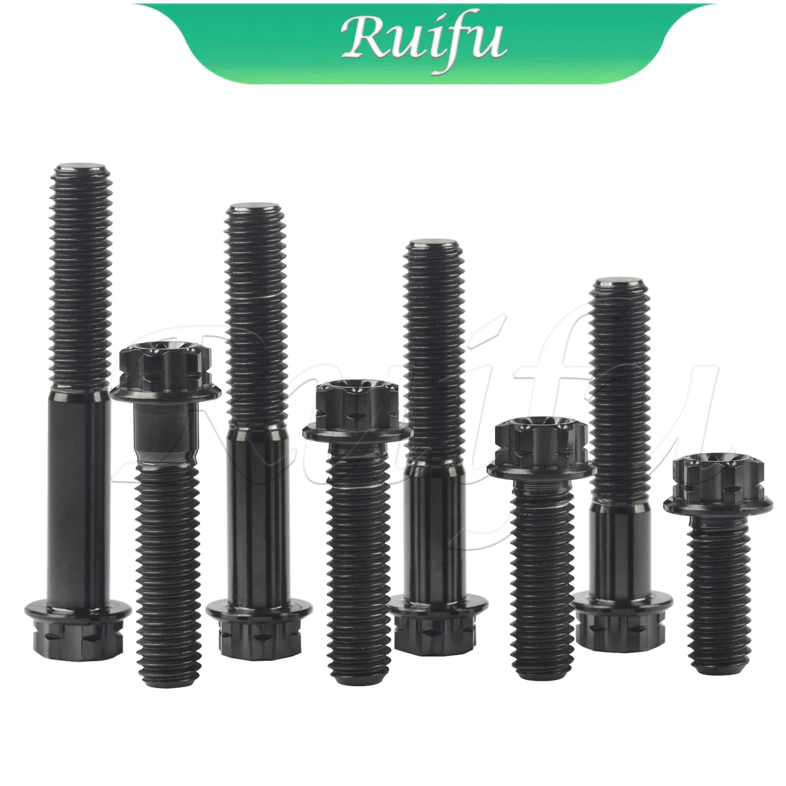

Ruifu Titanium Bolt 6pcs M10x15~90mm T50 Torx Pitch1.25/1.5mm Small flange internal and external plum screws