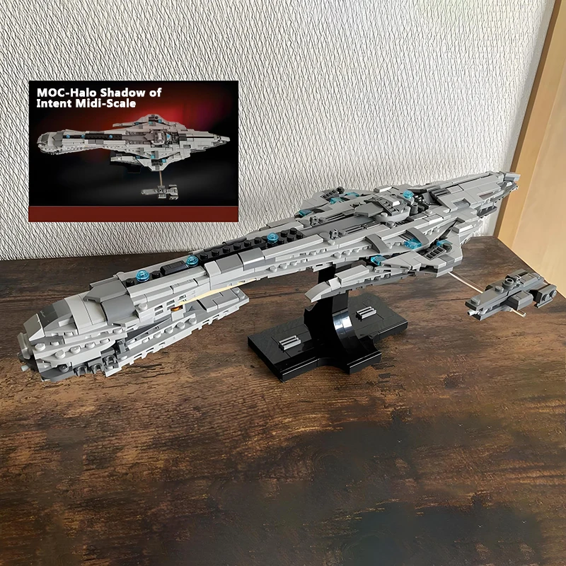 Novo 486 pçs moc halo sombra de intenta nave espacial de halo blocos de construção modelo midi-escala estrelaship conjunto brinquedos crianças adultos presente