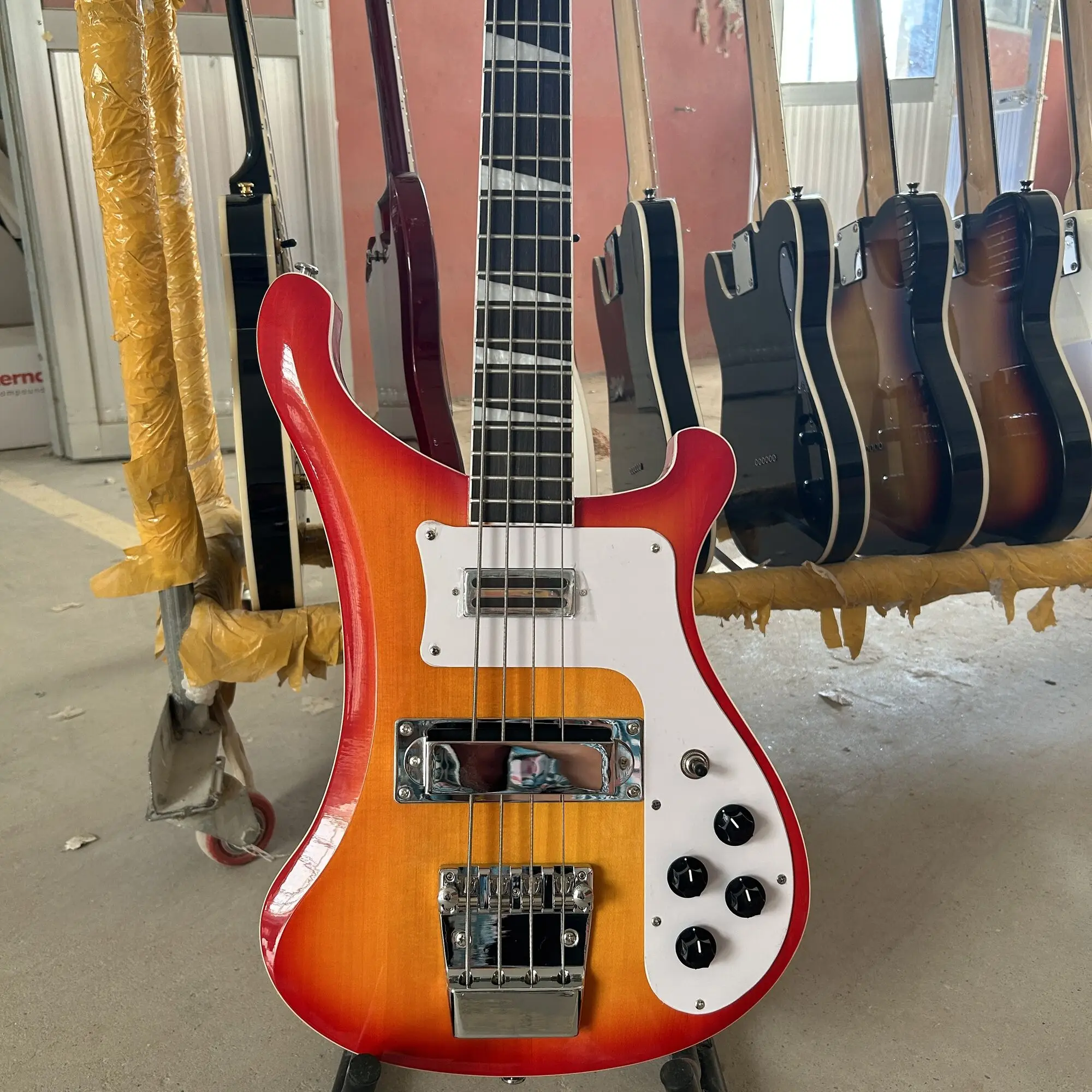 Rickecker-guitarra eléctrica de bajo, instrumento musical Vintage de Color Sunburst, cuerpo de tilo, diapasón de palisandro, 6 cuerdas, Gutarra, envío gratis, 4003