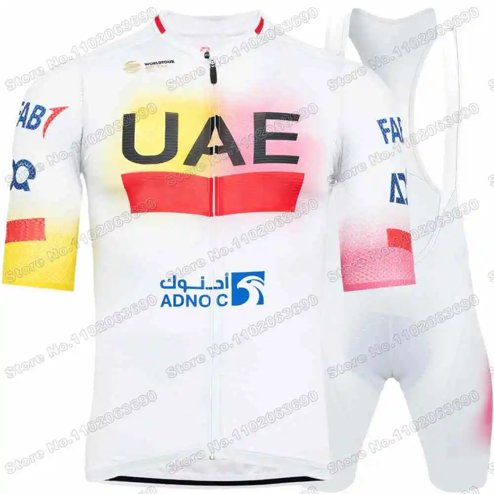 2024 Yellow UAE Team Cycling Jersey Set Tadej Pogacar Cycling Clothing Men France TDF Road Bike Suit Bicycle Bib Shorts Maillot