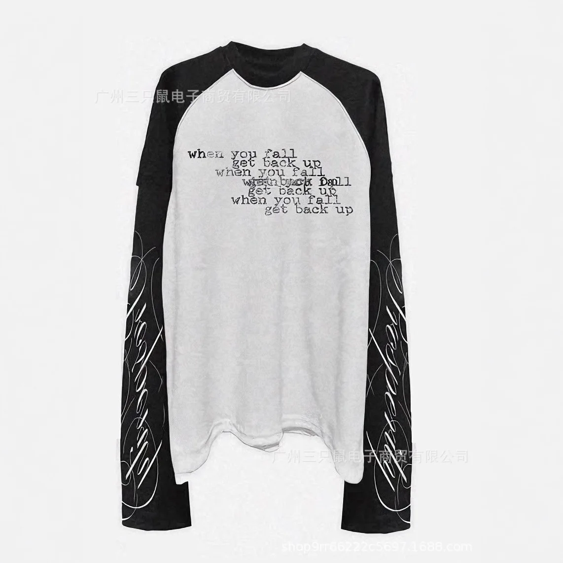 

Персонализированная толстовка с темным принтом и круглым вырезом, футболка с длинными рукавами, пуловер, ретро-куртка, уличный тренд