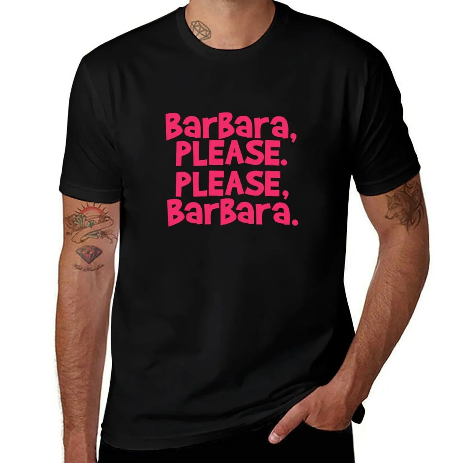 Barbara Please Stacked Pink T-Shirt summer tops oversized graphic tee cheap stuff vintage graphic tee mens champion t shirts