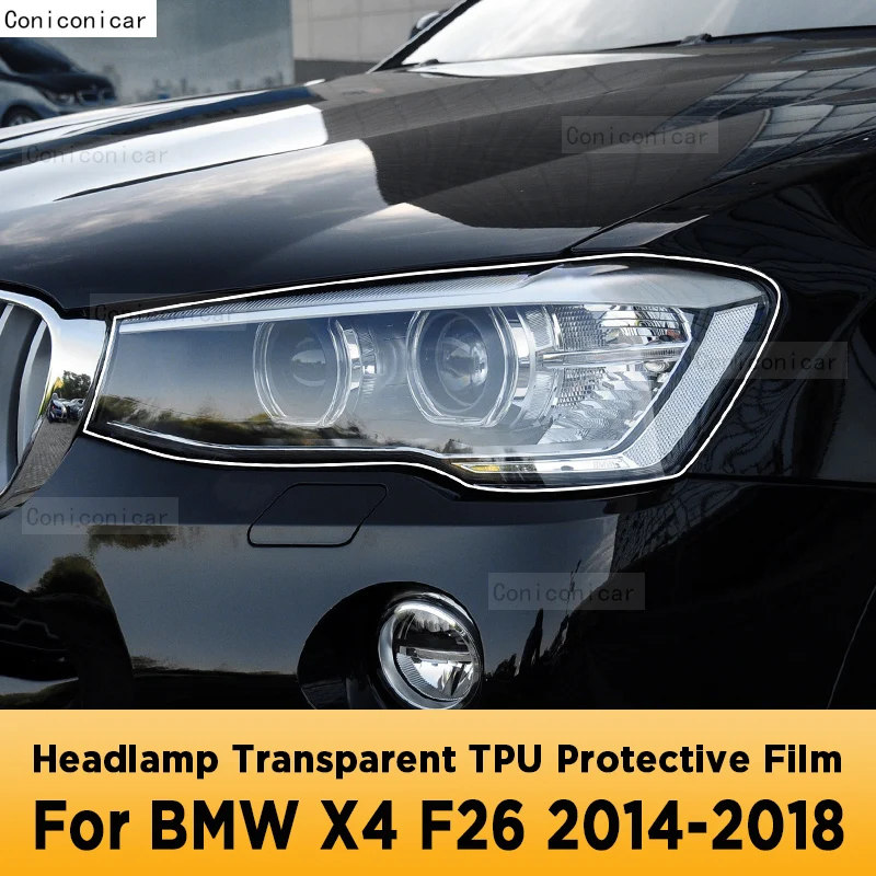 

Для BMW X4 F26 2014-2018 2017, внешняя фара автомобиля, передняя лампа против царапин, прозрачная защитная пленка из ТПУ, аксессуары