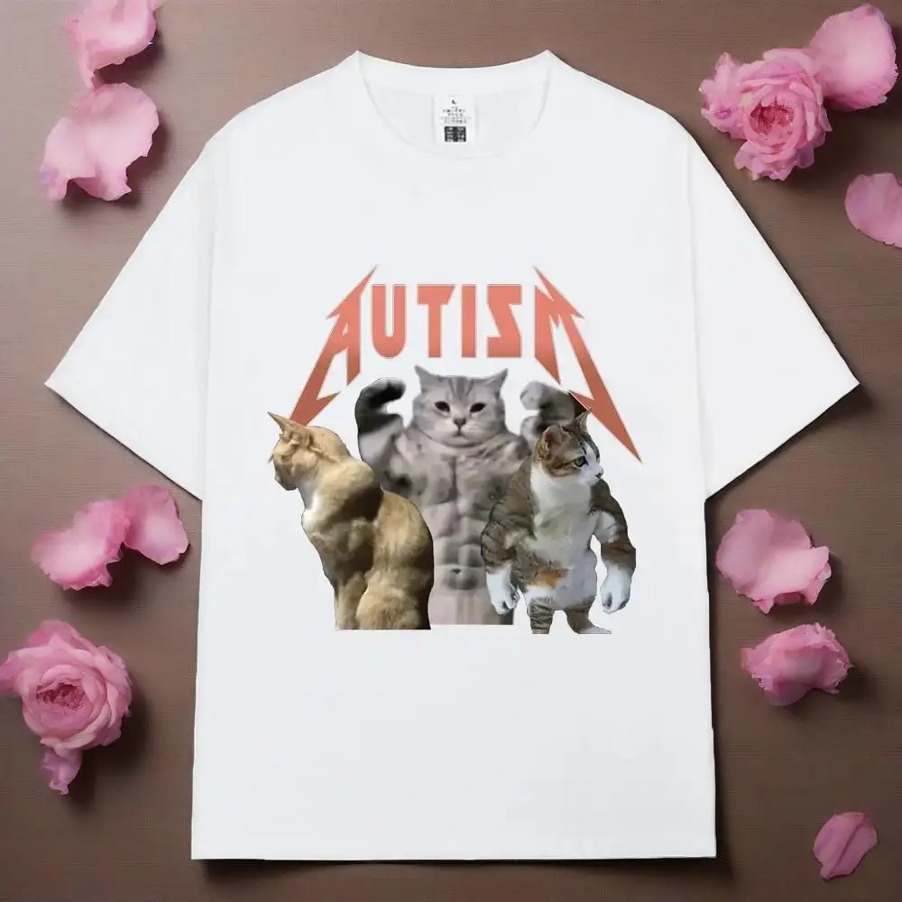 

Hip-hop short-sleeved T-shirt for summer fashion, gym wear, machine washable, cotton round neck, fade-resistant