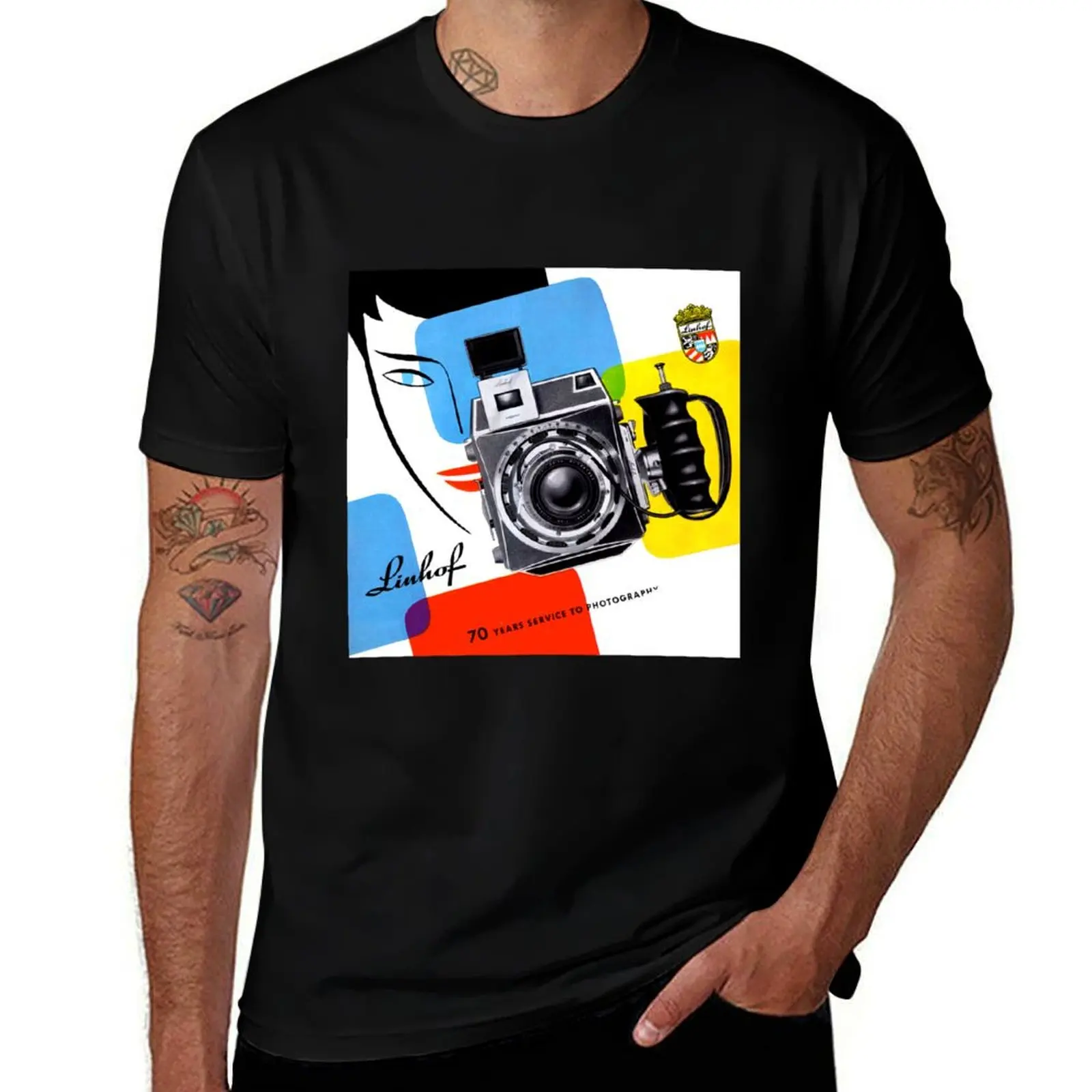 Linhof camera vintage advert T-Shirt Work Wear Breathable Tee T-Shirt