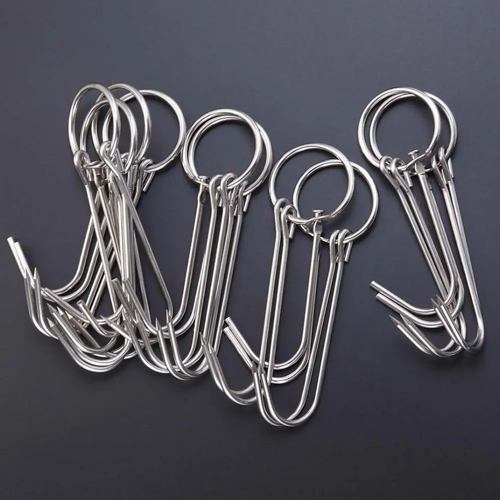 10pcs Stainless Steel S Hooks with Sharp Tip Utensil Meat Clothes Hanger Hanging Hooks for Butcher Shop Kitchen Baking Tools