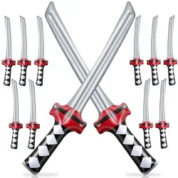 12Pcs Inflatable Ninja Samurai Sword,Inflated Katana Sword Toy,Blow Up Ninja Swords for Party Favors Cosplay Samurai Theme Party