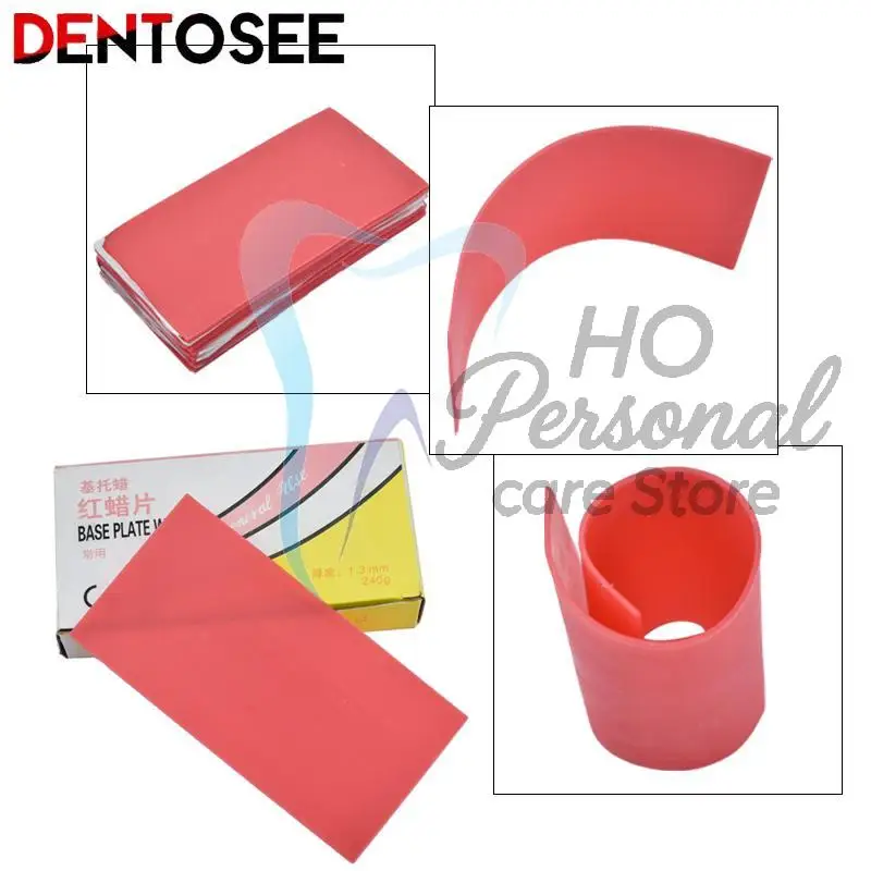 Dental Base Plate Wax Sheets Soft and Hard Red 1.3 mm for Denture False Teeth Modeling Orthodontic Lab Use Dentist Supplies