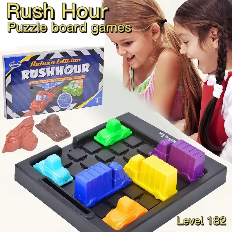 Puzzle Traffic Rush Hour Game, Racing Rush Hour Car Huarong Road Logical Reasoning Desktop Game, Children's Puzzle Toys, Childre