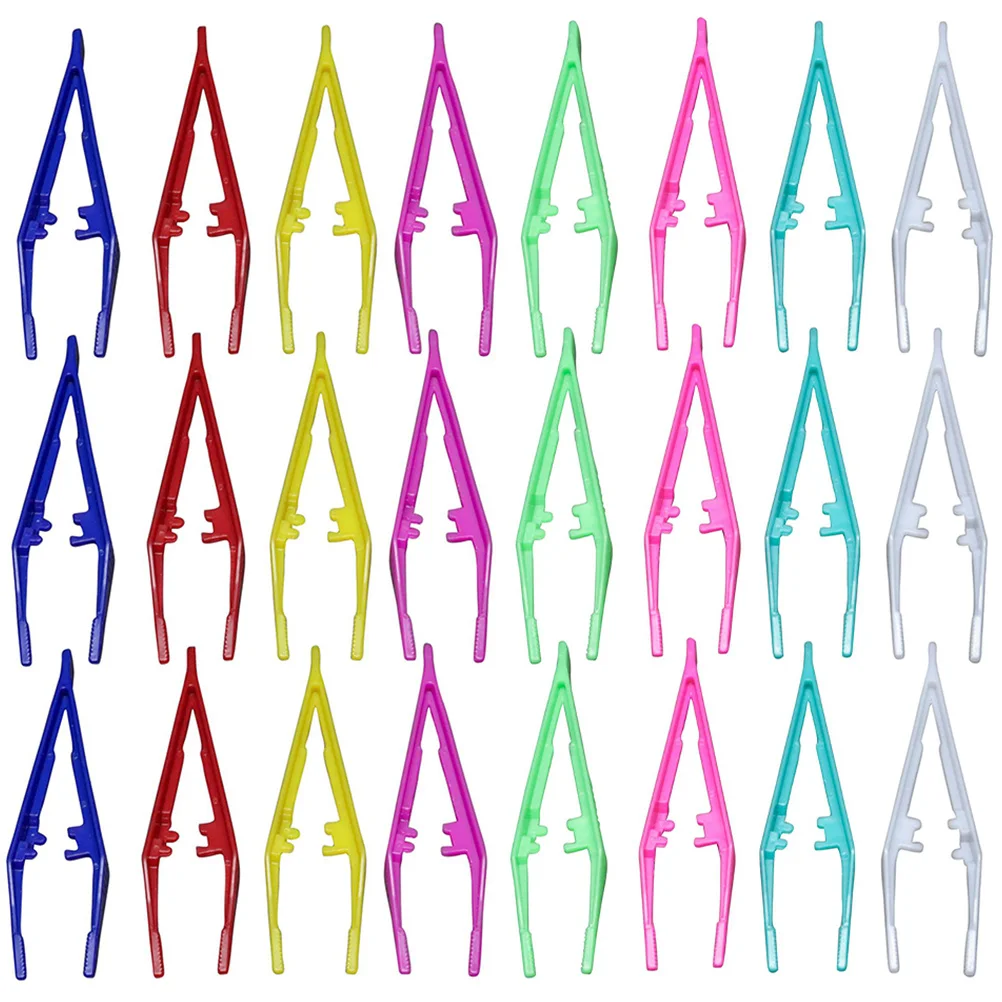 30Pcs Plastic Tweezers Ergonomic Design Eyebrow Shaper Set Fine Hair Grip Women Makeup Supplies Trimming Supplies