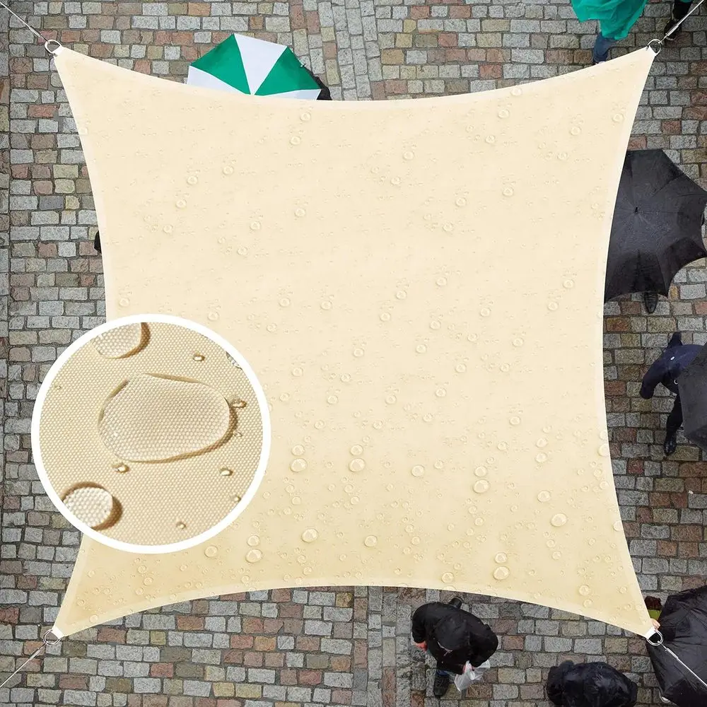 

Custom 8x8 Beige TADS9.5 Square UV50 Sun Shade Sail, 95% UV Block, Water Resistant Patio Cover