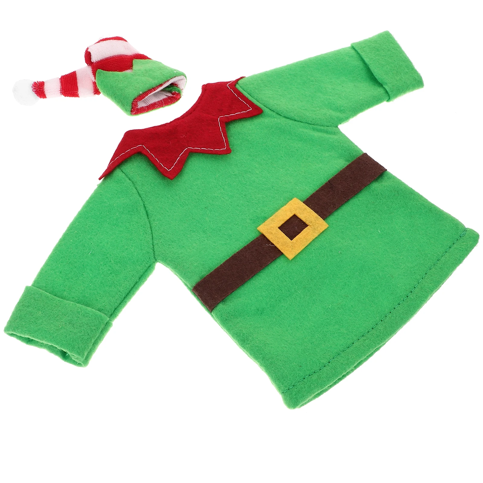 

Elf Clothes Hat Set Christmas Decor Xmas Party Supplies Festive Holiday Gift Ideas Accessory Bottle Sleeve Christmas
