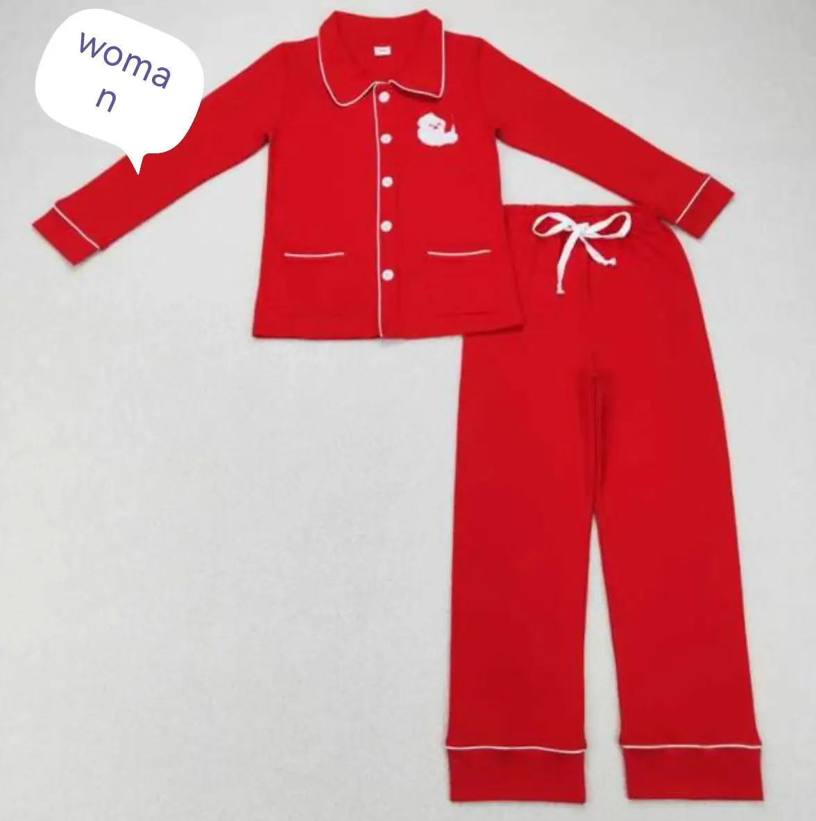 Christmas Family Matching Clothes Kids Pajamas Rompers And Adults Outfits Red Cotton Children Boutique Clothes image 3