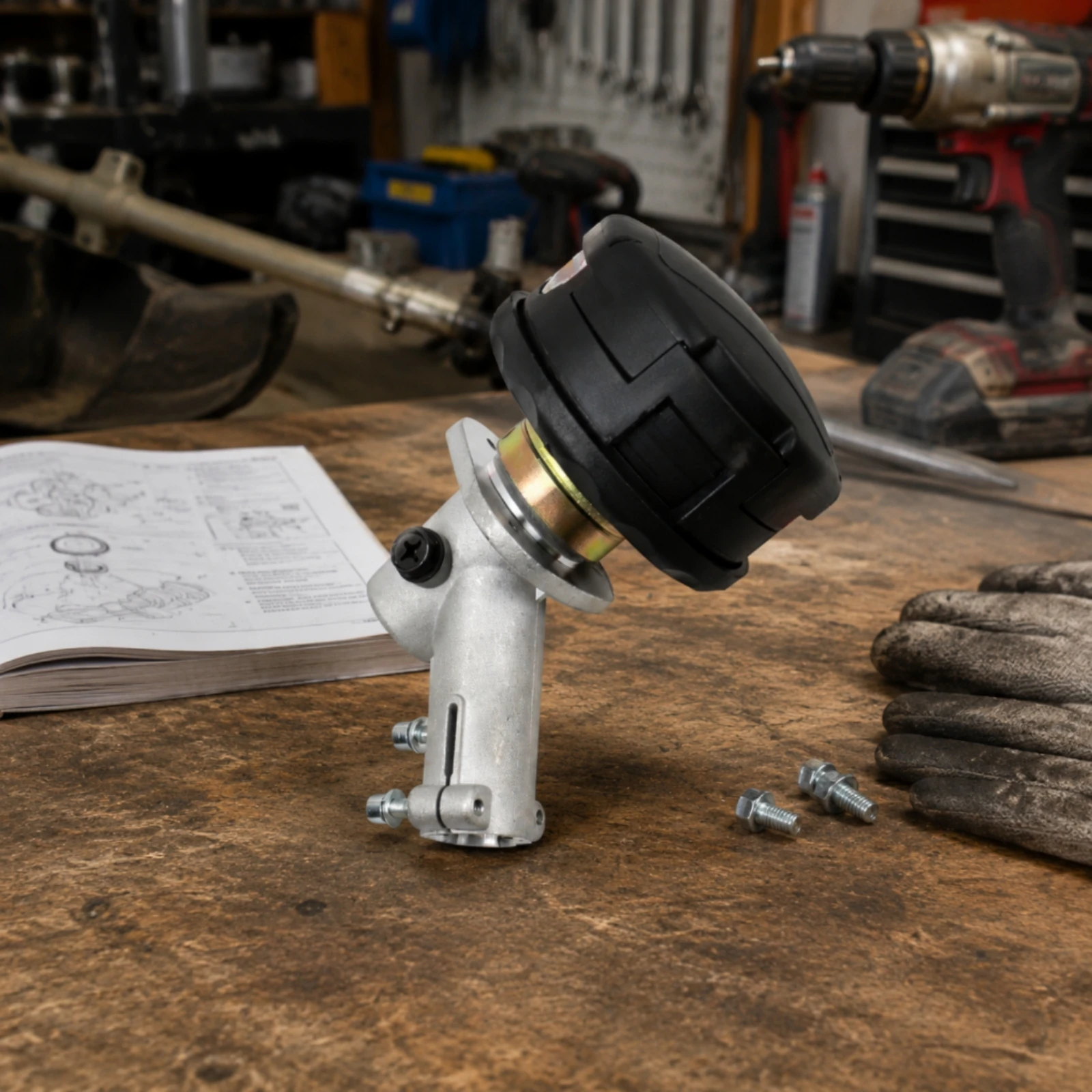 Trimmer Transmission Housing Assembly with Wrench Angled Replacement Trimmer Gearbox Brush Cutter Gearbox Metal Sturdy view 6
